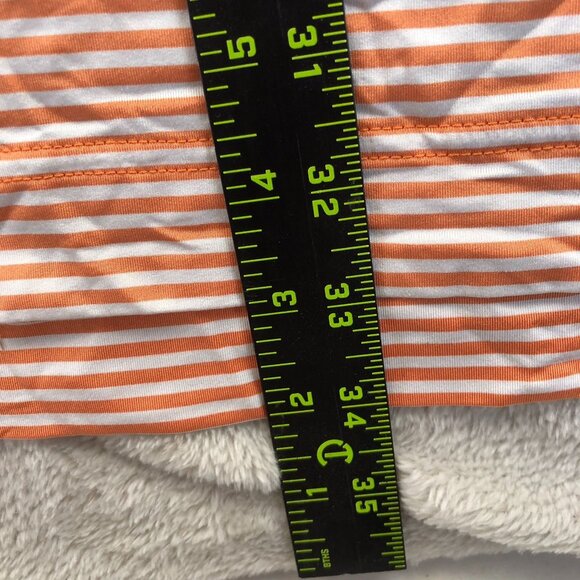 FootJoy Mens Polo Shirt XL Short Sleeve Casual Orange Striped Golf Performance - Picture 4 of 11